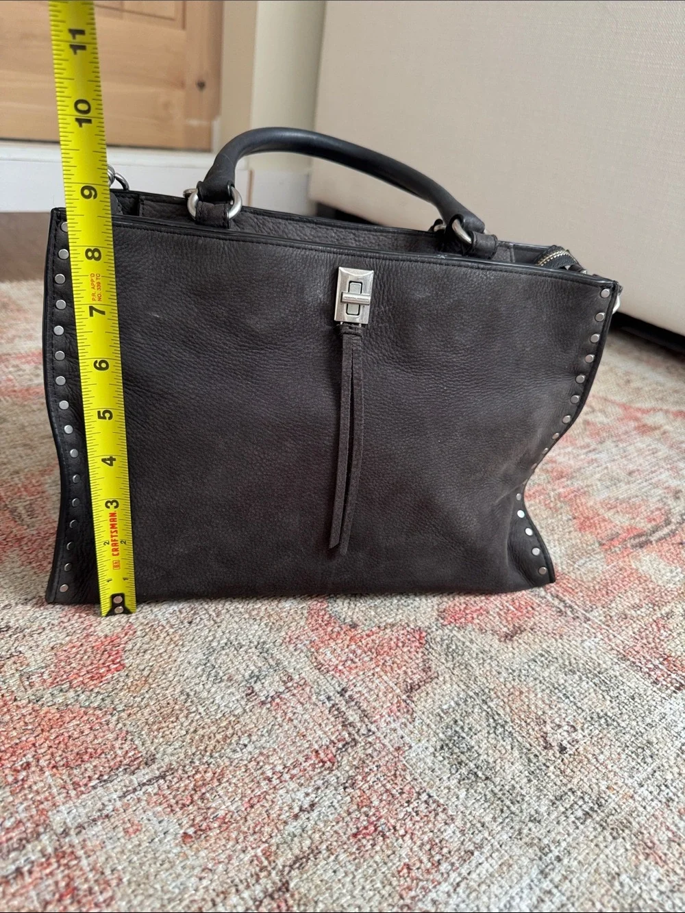 Rebecca Minkoff Darren Top Zip Satchel - Gray Suede - Picture 8 of 8